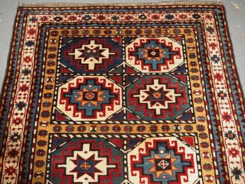 ANTIQUE CAUCASIAN MOGHAN KAZAK LONG RUG MEMLING GULS CIRCA 1890 - ADDITIONAL PHOTO 2