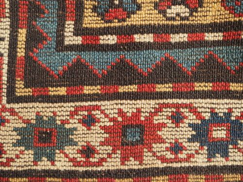 ANTIQUE CAUCASIAN MOGHAN KAZAK LONG RUG MEMLING GULS CIRCA 1890 - ADDITIONAL PHOTO 11