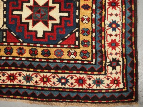 ANTIQUE CAUCASIAN MOGHAN KAZAK LONG RUG MEMLING GULS CIRCA 1890 - ADDITIONAL PHOTO 12