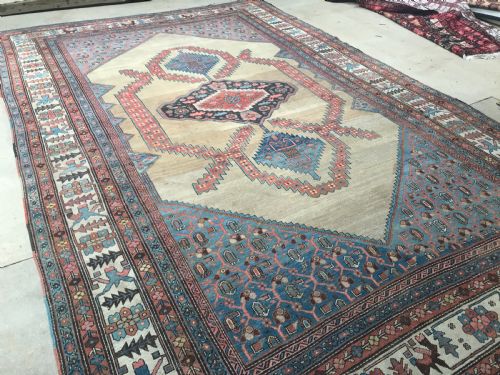 Antique Bakshaish Village Carpet, Large Size with Camel Ground, Circa 1880.