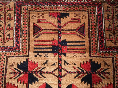 ANTIQUE BALUCH RUG WITH CAMEL GROUND TREE OF LIFE DESIGN CIRCA 1900 - ADDITIONAL PHOTO 5