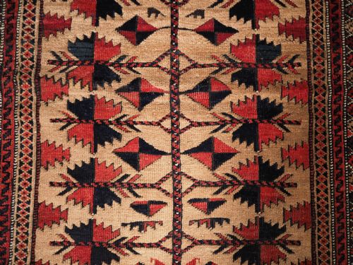 ANTIQUE BALUCH RUG WITH CAMEL GROUND TREE OF LIFE DESIGN CIRCA 1900 - ADDITIONAL PHOTO 6