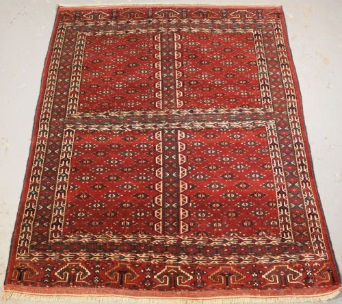 Antique Yomut Turkmen Ensi with Eagle Head Design Elem, Circa 1900.