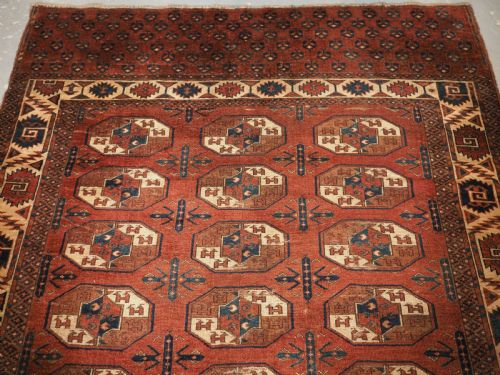 fig 2. ANTIQUE YOMUT KARADASHLI TURKMEN MAIN CARPET, SCARCE C GUL CENTRES, PUBLISHED, 1ST HALF 19TH CENTURY.