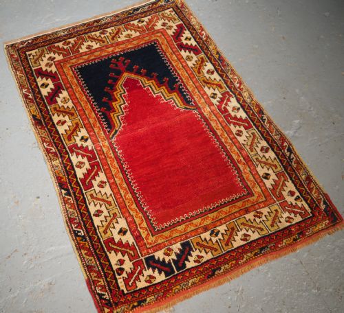 ANTIQUE TURKISH KONYA REGION VILLAGE PRAYER RUG CIRCA 190020 - ADDITIONAL PHOTO 2