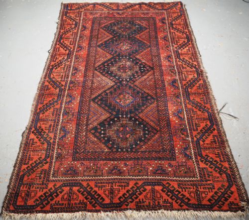 Antique Ferdows Baluch Rug of Scarce Design, Circa 1900.