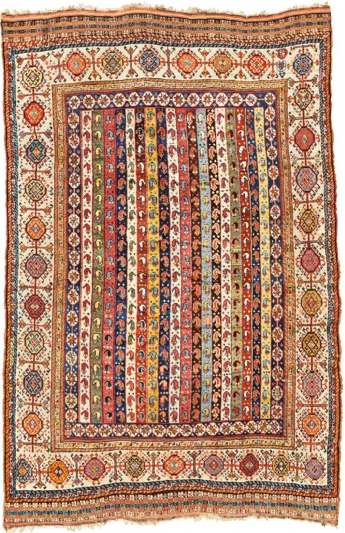 ANTIQUE SHEKARLU QASHQAI OF SCARCE STRIPED DESIGN CIRCA 1880 - ADDITIONAL PHOTO 1