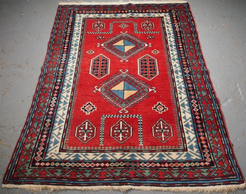 Old Caucasian Armenian Erivan Rug, Bordjalou Kazak Design, Circa 1920.