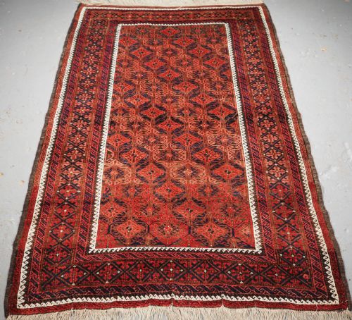 Antique Baluch Rug with Lattice Design, Superb Rug, Circa 1880.