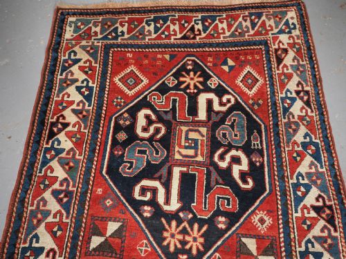 fig 1. ANTIQUE CAUCASIAN CLOUDBAND CHONDZORESK KAZAK LONG RUG, CIRCA 1890.