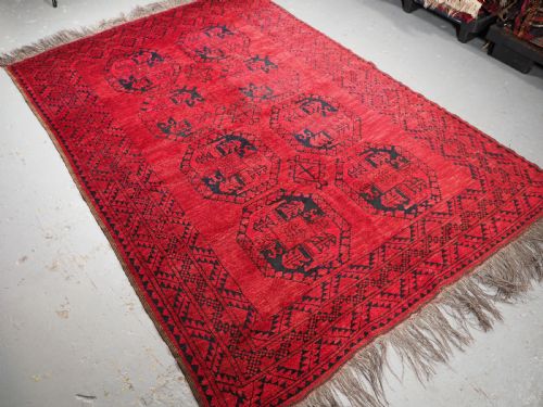 fig 1. OLD AFGHAN VILLAGE RUG WITH ERSARI TURKMEN GUL DESIGN, CIRCA 1920.