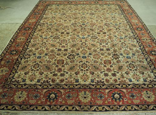 Antique Tabriz Carpet, Ivory Ground with Soft Pastel Colours, Circa 1920.