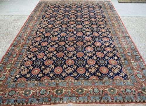 Antique Varamin Region Carpet with Mina Khani Design, Circa 1920.