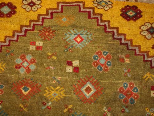 ANTIQUE TURKISH MILAS RUG WITH SCARCE GREEN GROUND CIRCA 1875 - ADDITIONAL PHOTO 7