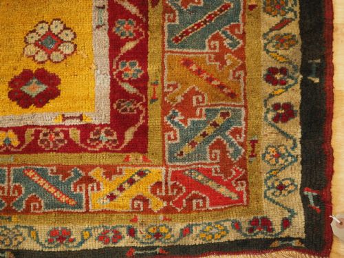 ANTIQUE TURKISH MILAS RUG WITH SCARCE GREEN GROUND CIRCA 1875 - ADDITIONAL PHOTO 10