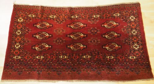 Antique Ersari Turkmen 9 Gul Chuval, Great Condition, Circa 1900.