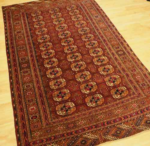 fig 1. ANTIQUE TEKKE TURKMEN RUG, EXCELLENT CONDITION, CIRCA 1900.