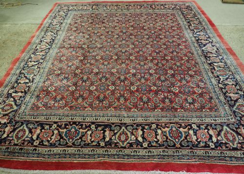 Old Mahal Carpet with All Over Herati Design, Full Pile, Circa 1930.