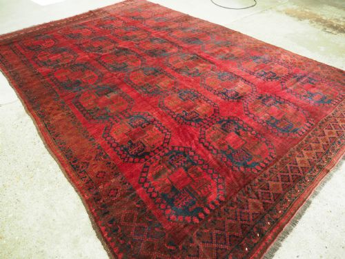 ANTIQUE AFGHAN ERSARI VILLAGE CARPET SUPERB COLOUR LARGE SIZE CIRCA 1900 - ADDITIONAL PHOTO 1
