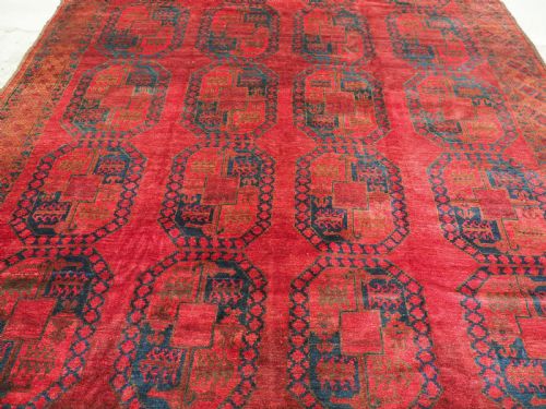 ANTIQUE AFGHAN ERSARI VILLAGE CARPET SUPERB COLOUR LARGE SIZE CIRCA 1900 - ADDITIONAL PHOTO 4
