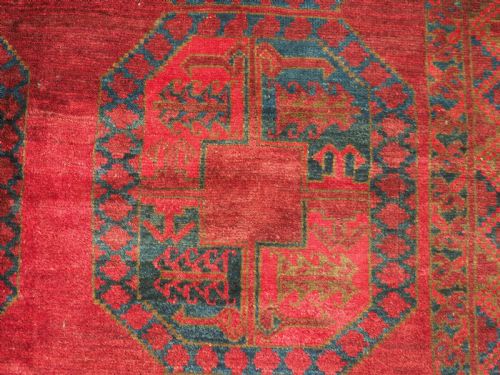 ANTIQUE AFGHAN ERSARI VILLAGE CARPET SUPERB COLOUR LARGE SIZE CIRCA 1900 - ADDITIONAL PHOTO 9