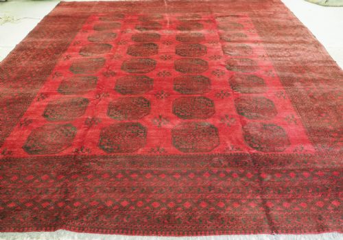 fig 1. OLD AFGHAN VILLAGE CARPET, LARGE ROOM SIZE, CIRCA 1930.
