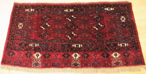 Antique Ersari Turkmen 9 Gul Chuval, Probably Kizil Ayak, Circa 1900.