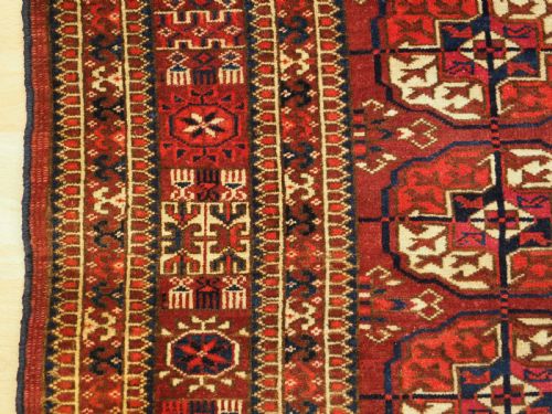 ANTIQUE TEKKE TURKMEN RUG VERY UNUSUAL BORDER CIRCA 1880 - ADDITIONAL PHOTO 6
