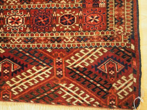 ANTIQUE TEKKE TURKMEN RUG VERY UNUSUAL BORDER CIRCA 1880 - ADDITIONAL PHOTO 9