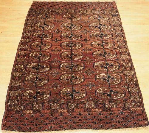 Antique Tekke Turkmen 'Dip Khali' Rug, Large Guls, Good Colour, Circa 1890.