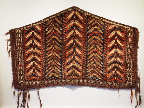 fig 1. ANTIQUE YOMUT TURKMEN ASMALYK, BRIDAL CAMEL DECORATION, 2ND HALF 19TH CENTURY.