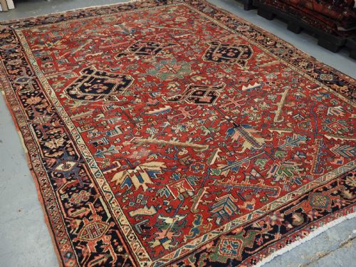 Antique Heriz Carpet of Scarce Design, Excellent Colour, Circa 1900.