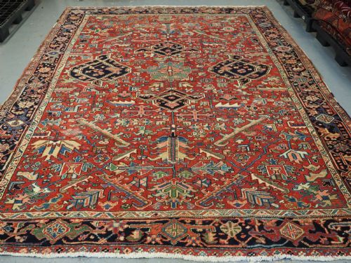 fig 1. ANTIQUE HERIZ CARPET OF SCARCE DESIGN, EXCELLENT COLOUR, CIRCA 1900.
