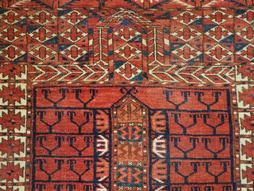 ANTIQUE TEKKE TURKMEN ENSI WITH OUTSTANDING COLOUR 2ND HALF 19TH CENTURY - ADDITIONAL PHOTO 6