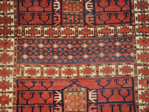ANTIQUE TEKKE TURKMEN ENSI WITH OUTSTANDING COLOUR 2ND HALF 19TH CENTURY - ADDITIONAL PHOTO 7