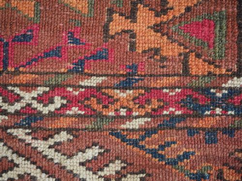 ANTIQUE TEKKE TURKMEN MAIN CARPET OF SMALL SIZE CIRCA 1900 - ADDITIONAL PHOTO 11