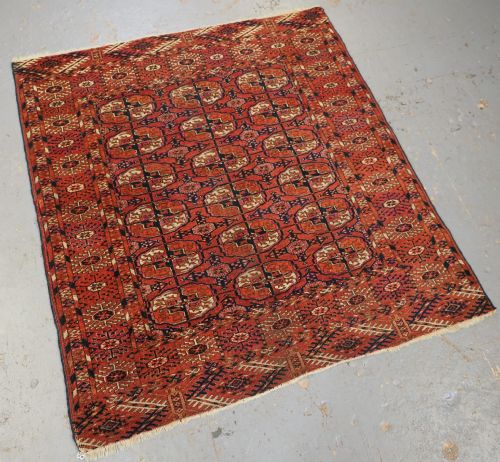 fig 1. ANTIQUE TEKKE TURKMEN 'WEDDING' DOWRY RUG, SMALL SQUARE SIZE, CIRCA 1900.