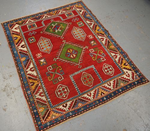ANTIQUE CAUCASIAN FACHRALO KAZAK PRAYER RUG SUPERB COLOUR CIRCA 1880 - ADDITIONAL PHOTO 1
