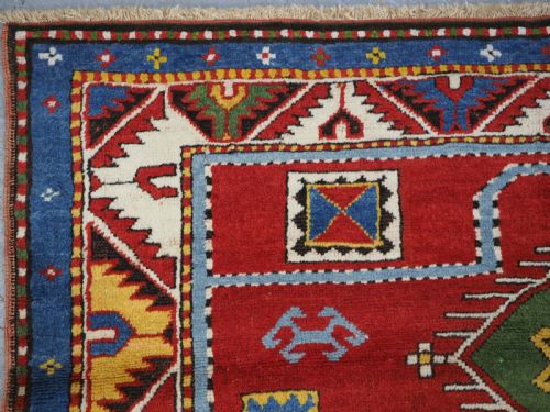 ANTIQUE CAUCASIAN FACHRALO KAZAK PRAYER RUG SUPERB COLOUR CIRCA 1880 - ADDITIONAL PHOTO 4