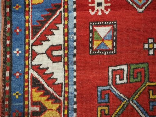 ANTIQUE CAUCASIAN FACHRALO KAZAK PRAYER RUG SUPERB COLOUR CIRCA 1880 - ADDITIONAL PHOTO 5