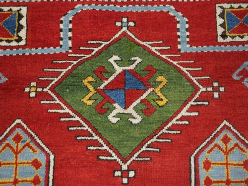 ANTIQUE CAUCASIAN FACHRALO KAZAK PRAYER RUG SUPERB COLOUR CIRCA 1880 - ADDITIONAL PHOTO 6