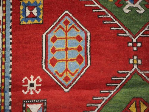 ANTIQUE CAUCASIAN FACHRALO KAZAK PRAYER RUG SUPERB COLOUR CIRCA 1880 - ADDITIONAL PHOTO 7
