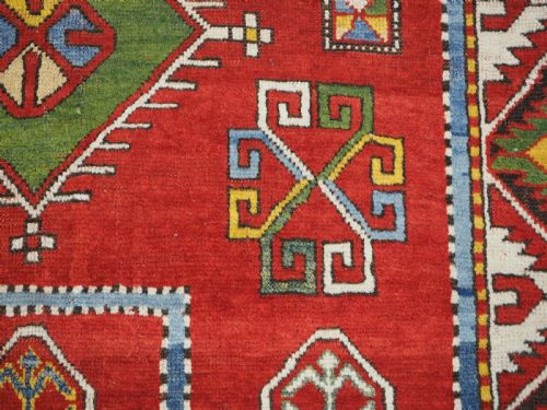 ANTIQUE CAUCASIAN FACHRALO KAZAK PRAYER RUG SUPERB COLOUR CIRCA 1880 - ADDITIONAL PHOTO 8