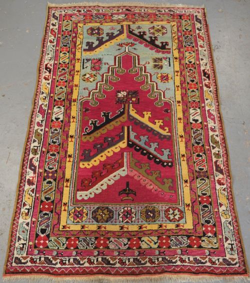 Antique Turkish Kirsehir Village Prayer Rug, Classic Design, 1880.