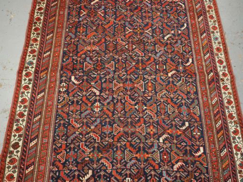 ANTIQUE TRIBAL AFSHAR RUG WITH ALL OVER HERATI DESIGN CIRCA 1890 - ADDITIONAL PHOTO 3