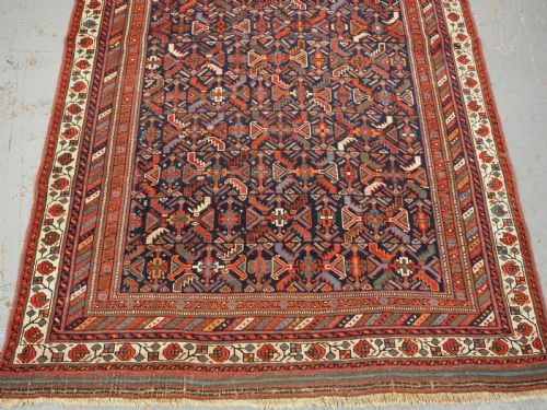 ANTIQUE TRIBAL AFSHAR RUG WITH ALL OVER HERATI DESIGN CIRCA 1890 - ADDITIONAL PHOTO 4