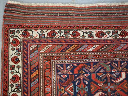 ANTIQUE TRIBAL AFSHAR RUG WITH ALL OVER HERATI DESIGN CIRCA 1890 - ADDITIONAL PHOTO 5
