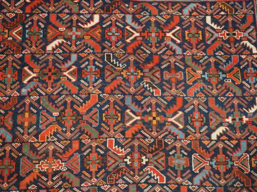 ANTIQUE TRIBAL AFSHAR RUG WITH ALL OVER HERATI DESIGN CIRCA 1890 - ADDITIONAL PHOTO 8