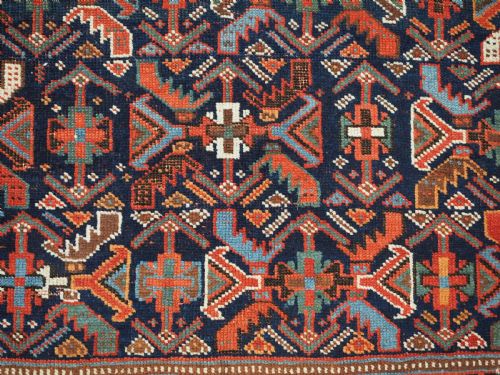 ANTIQUE TRIBAL AFSHAR RUG WITH ALL OVER HERATI DESIGN CIRCA 1890 - ADDITIONAL PHOTO 10