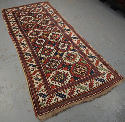 ANTIQUE CAUCASIAN MOGHAN KAZAK LONG RUG OUTSTANDING CONDITION CIRCA 1880 - ADDITIONAL PHOTO 1